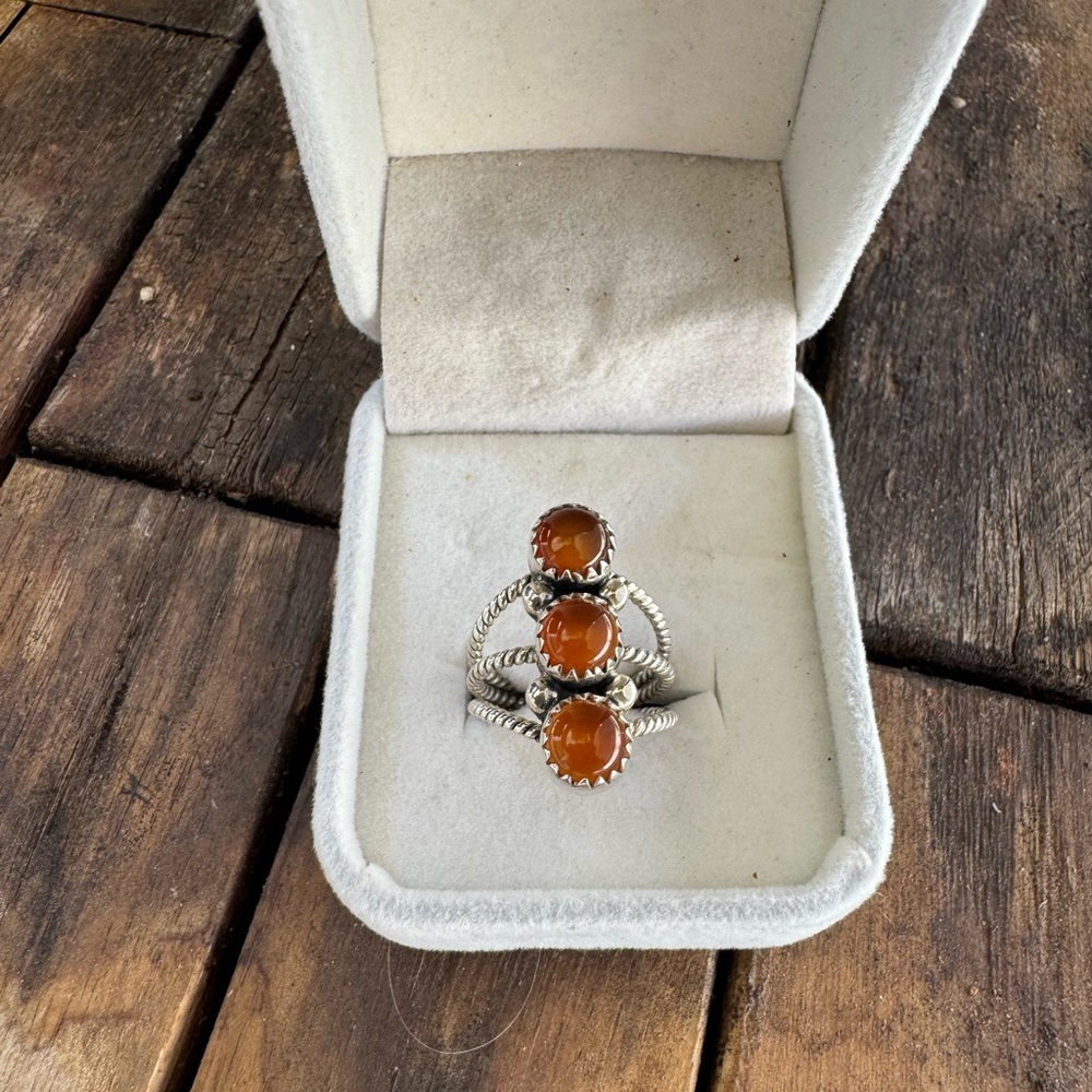 Sterling silver gemstone ring